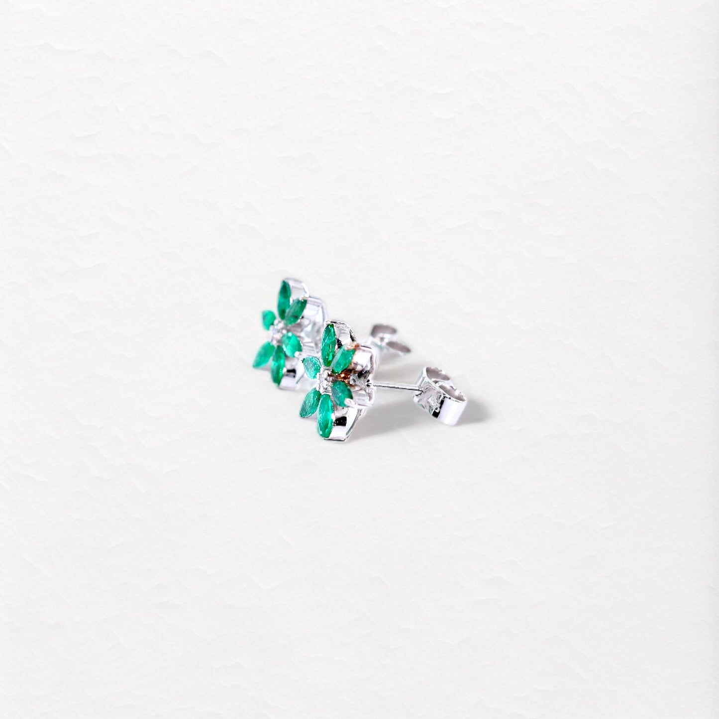 Bloom Earrings in White Gold